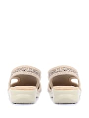 Pavers Wide Fit Leopard Print Pull-On Sandals - Image 4 of 6