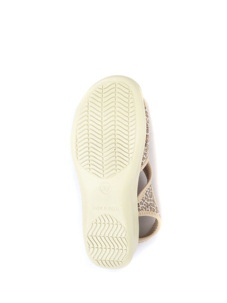 Pavers Wide Fit Leopard Print Pull-On Sandals - Image 6 of 6