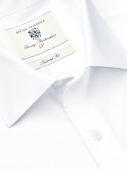 Brook Taverner White Regular Fit Non-Iron Twill Cotton Shirt - 33.5" Sleeve - Image 4 of 6