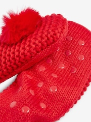 Red Knitted Footsie Slippers - Image 2 of 2
