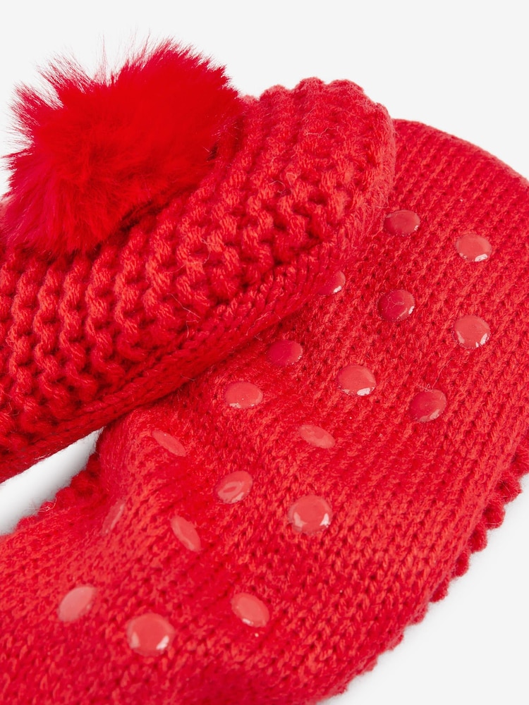 Rot - Gestrickte Hausschuhe - Bild 2 von 2 Rot - Gestrickte Hausschuhe - Bild 2 von 2