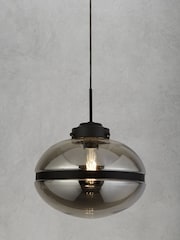 Searchlight Grey Taylor Smoked Ceiling Light Pendant - Image 1 of 3