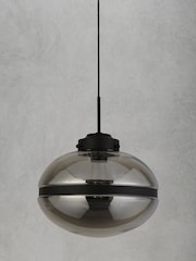 Searchlight Grey Taylor Smoked Ceiling Light Pendant - Image 2 of 3