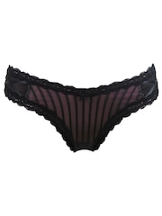 Pour Moi Black Luxe Linear V-Shaped Brazilian Knickers - Image 4 of 5