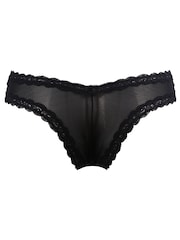 Pour Moi Black Luxe Linear V-Shaped Brazilian Knickers - Image 5 of 5