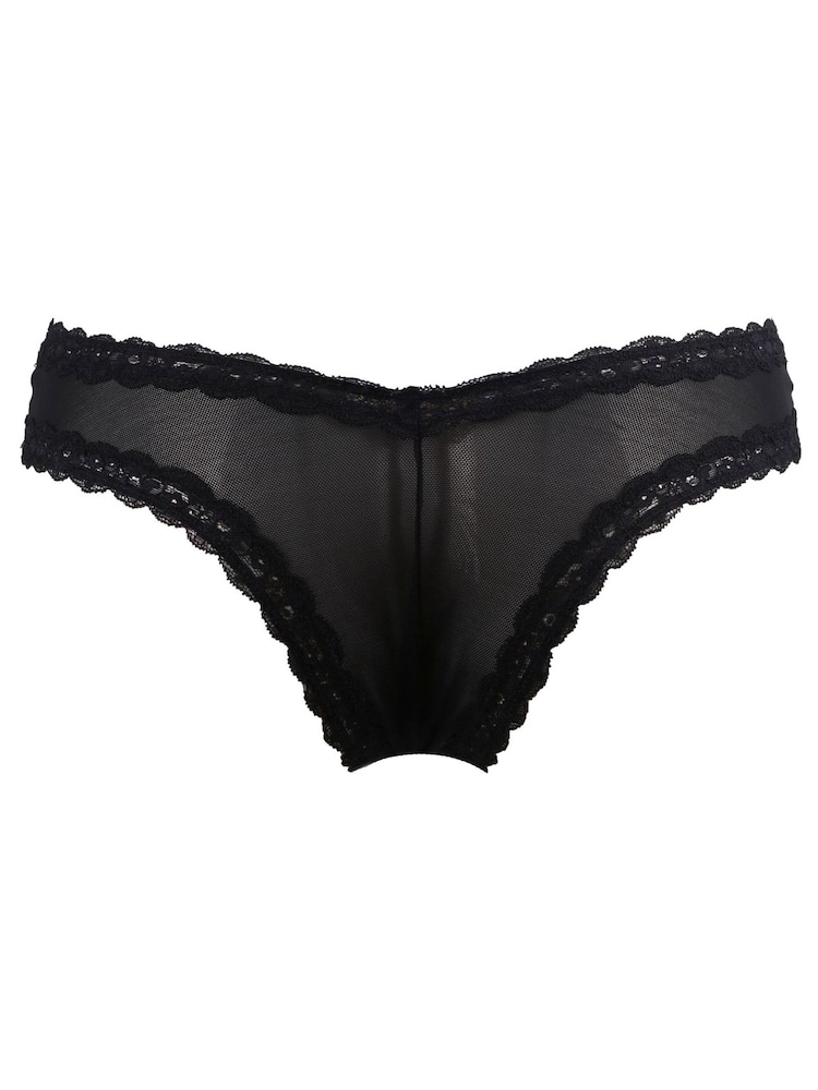 Pour Moi Black Luxe Linear V-Shaped Brazilian Knickers - Image 5 of 5