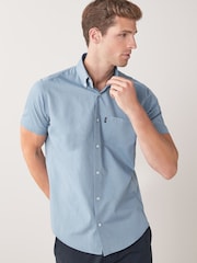 Dusky Blue Regular Fit Easy Iron Button Down Oxford Shirt - Image 1 of 7