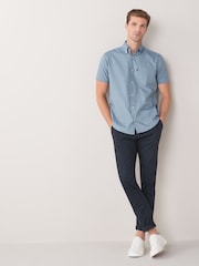 Dusky Blue Regular Fit Easy Iron Button Down Oxford Shirt - Image 3 of 7
