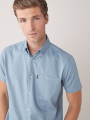 Dusky Blue Regular Fit Easy Iron Button Down Oxford Shirt - Image 4 of 7