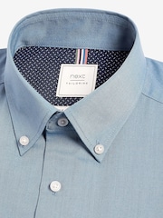 Dusky Blue Regular Fit Easy Iron Button Down Oxford Shirt - Image 6 of 7