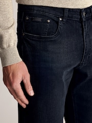 Brook Taverner Dark Blue Tailored Fit 5 Pocket Denim Jeans - Image 3 of 4
