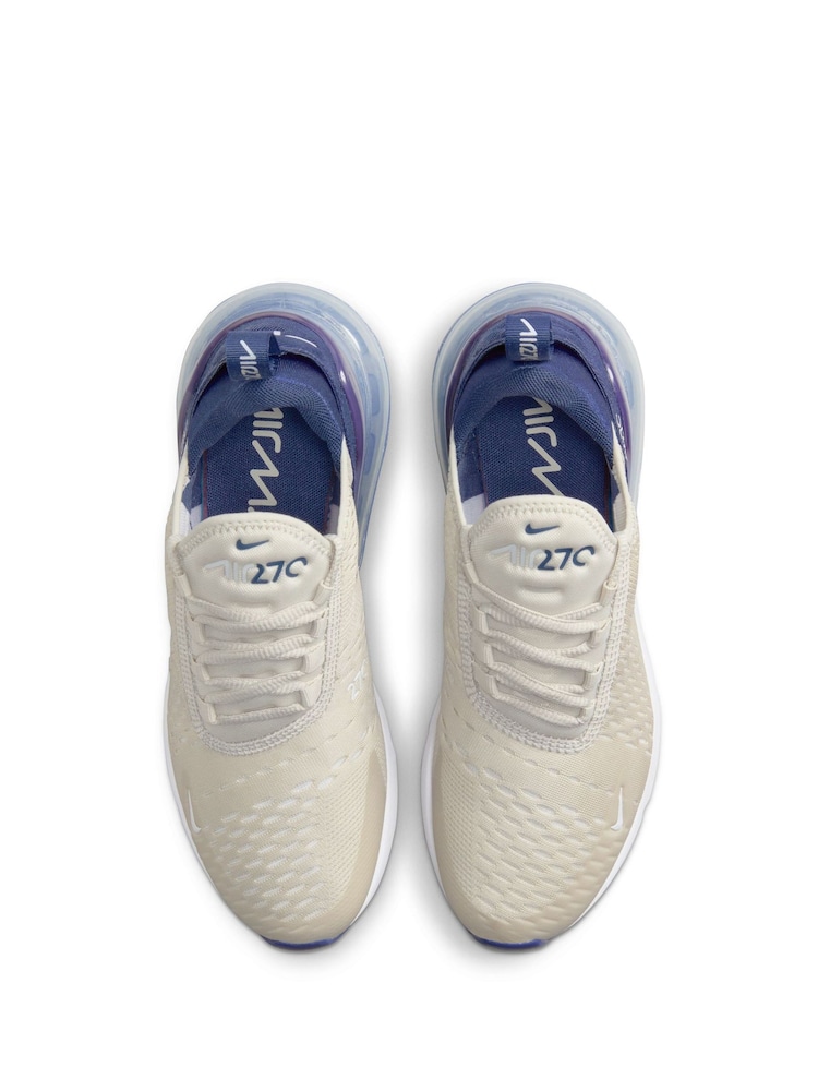 Nike Cream/Blue Air Max 270 Trainers - Image 10 of 10