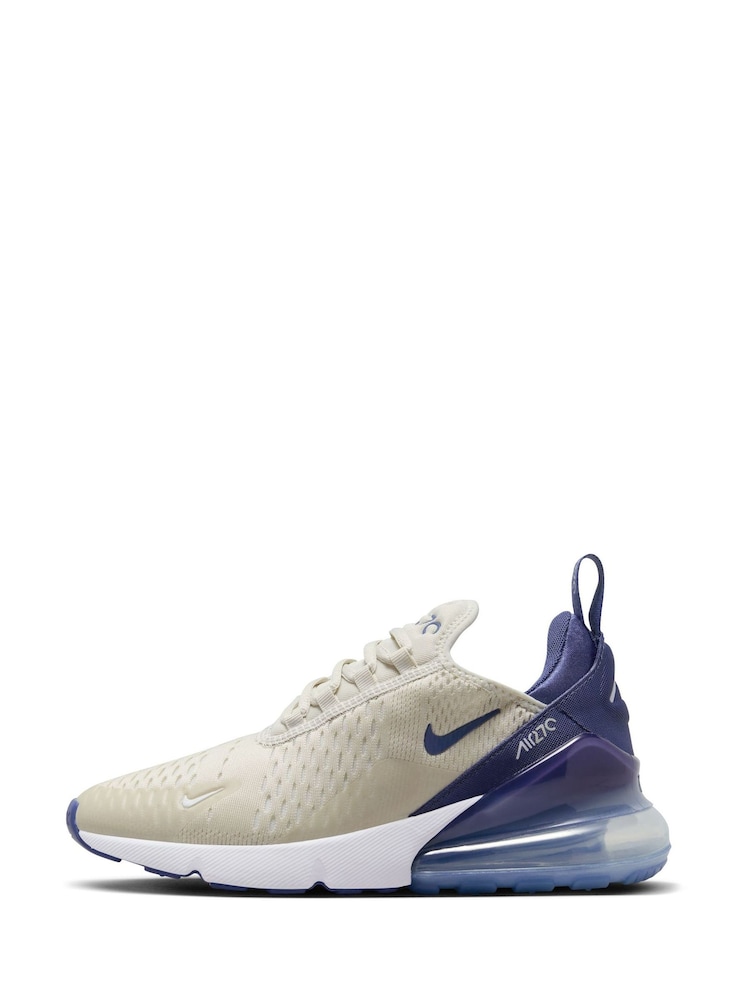 Nike Cream/Blue Air Max 270 Trainers - Image 2 of 10