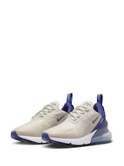 Nike Cream/Blue Air Max 270 Trainers - Image 5 of 10