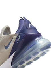 Nike Cream/Blue Air Max 270 Trainers - Image 9 of 10