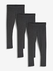 Charcoal Grey Regular Fit Leggings 3 Pack (3-16yrs) - Image 1 of 7