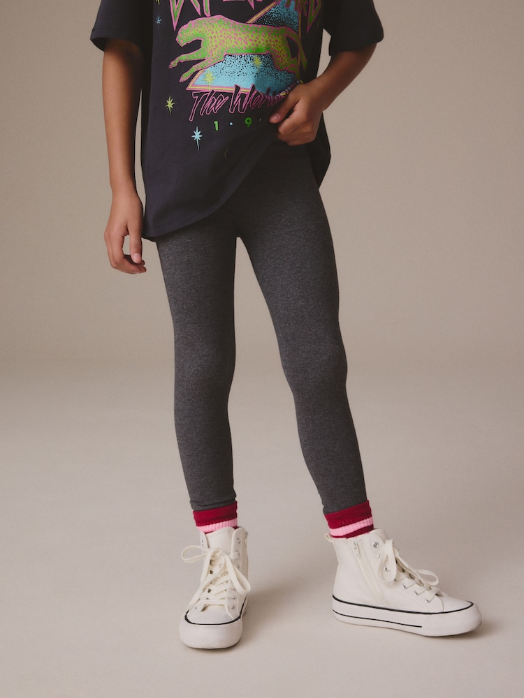 Charcoal Grey Regular Fit Leggings 3 Pack (3-16yrs) - Image 2 of 7