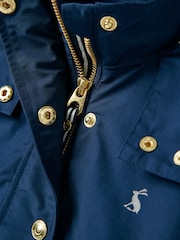Joules Girls' Meadow Navy Blue Lightweight Waterproof Raincoat With Hood - Image 6 of 6