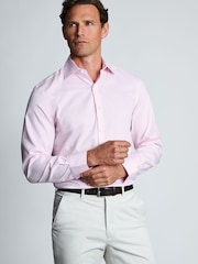 Roz - Slim Fit - Brook Taverner Non-Iron Twill Cotton Shirt - 33.5" Sleeve - Imaginea 1 din 6