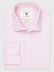 Roz - Slim Fit - Brook Taverner Non-Iron Twill Cotton Shirt - 33.5" Sleeve - Imaginea 4 din 6