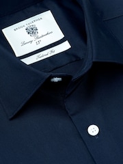 Bleumarin albastru - Slim Fit - Brook Taverner Non-Iron Twill Cotton Shirt - 33.5" Sleeve - Imaginea 5 din 6