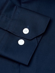 Bleumarin albastru - Slim Fit - Brook Taverner Non-Iron Twill Cotton Shirt - 33.5" Sleeve - Imaginea 6 din 6