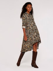 Apricot Green Multi Paisley High Low Shirt Dress - Image 3 of 4