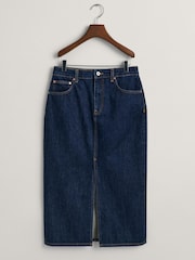 GANT Blue Slim Denim Pencil Midi Skirt - Image 5 of 5