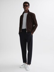 Reiss Navy Berry Seersucker Elasticated Trousers - Image 4 of 5