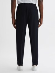 Reiss Navy Berry Seersucker Elasticated Trousers - Image 5 of 5
