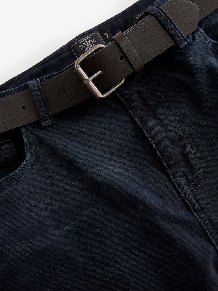 Blue Ink Straight Fit Belted Authentic Jeans - Image 7 of 9