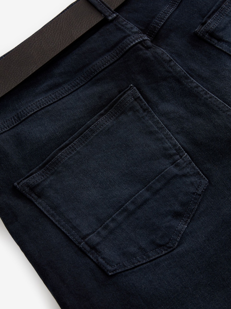 Blue Ink Straight Fit Belted Authentic Jeans - Image 8 of 9