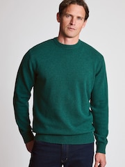 Brook Taverner Dark Green Lambswool Crew Neck Jumper - Image 1 of 3
