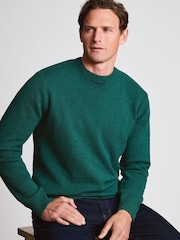 Brook Taverner Dark Green Lambswool Crew Neck Jumper - Image 3 of 3