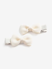JoJo Maman Bébé Cream Pair Of Bow Clips - Image 1 of 2