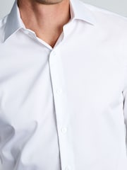 Alb - Slim Fit - Brook Taverner Non-Iron Twill Cotton Shirt - 33.5" Sleeve - Imaginea 2 din 6