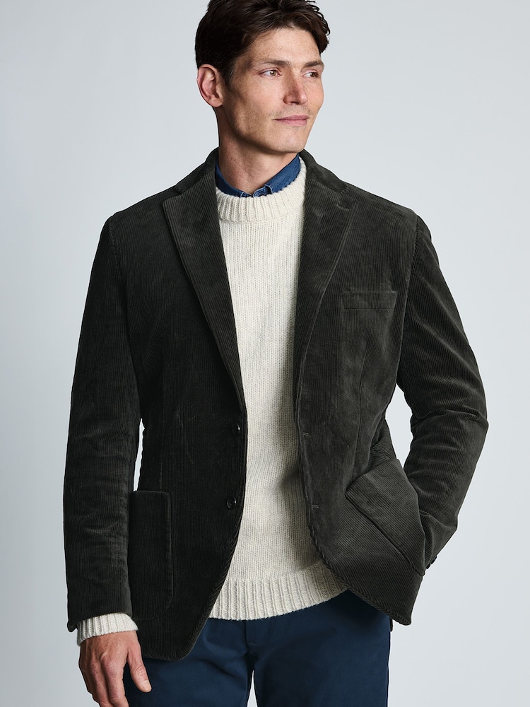 Brook Taverner Green Corduroy Stretch Cotton Jacket - Image 2 of 6 Brook Taverner Green Corduroy Stretch Cotton Jacket - Image 2 of 6