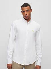 BOSS White Biado Long Sleeve Jersey Shirt - Image 1 of 6