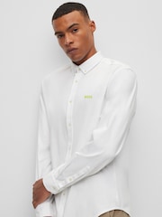BOSS White Biado Long Sleeve Jersey Shirt - Image 4 of 6