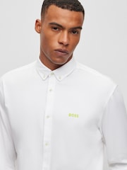BOSS White Biado Long Sleeve Jersey Shirt - Image 5 of 6