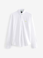 BOSS White Biado Long Sleeve Jersey Shirt - Image 6 of 6