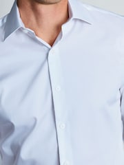 Brook Taverner Blue Regular Fit Non-Iron Twill Cotton Shirt - 33.5" Sleeve - Image 2 of 6