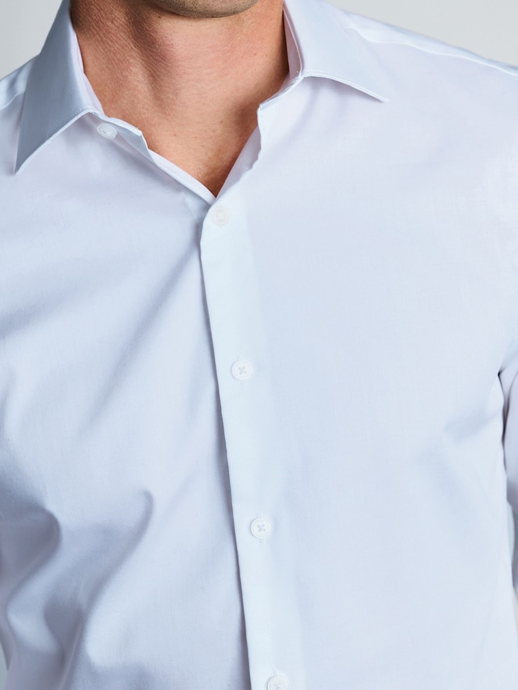 Brook Taverner Blue Regular Fit Non-Iron Twill Cotton Shirt - 33.5" Sleeve - Image 2 of 6 Brook Taverner Blue Regular Fit Non-Iron Twill Cotton Shirt - 33.5" Sleeve - Image 2 of 6