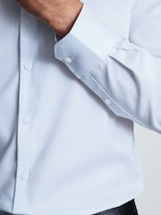 Brook Taverner Blue Regular Fit Non-Iron Twill Cotton Shirt - 33.5" Sleeve - Image 3 of 6