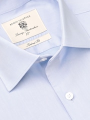 Brook Taverner Blue Regular Fit Non-Iron Twill Cotton Shirt - 33.5" Sleeve - Image 5 of 6