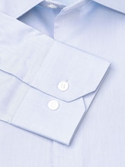 Brook Taverner Blue Slim Fit Non-Iron Twill Cotton Shirt - 33.5" Sleeve - Image 6 of 6