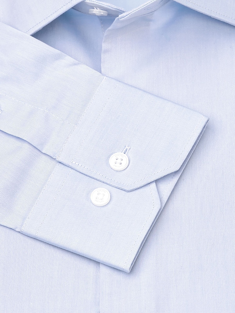 Brook Taverner Blue Slim Fit Non-Iron Twill Cotton Shirt - 33.5" Sleeve - Image 6 of 6 Brook Taverner Blue Slim Fit Non-Iron Twill Cotton Shirt - 33.5" Sleeve - Image 6 of 6