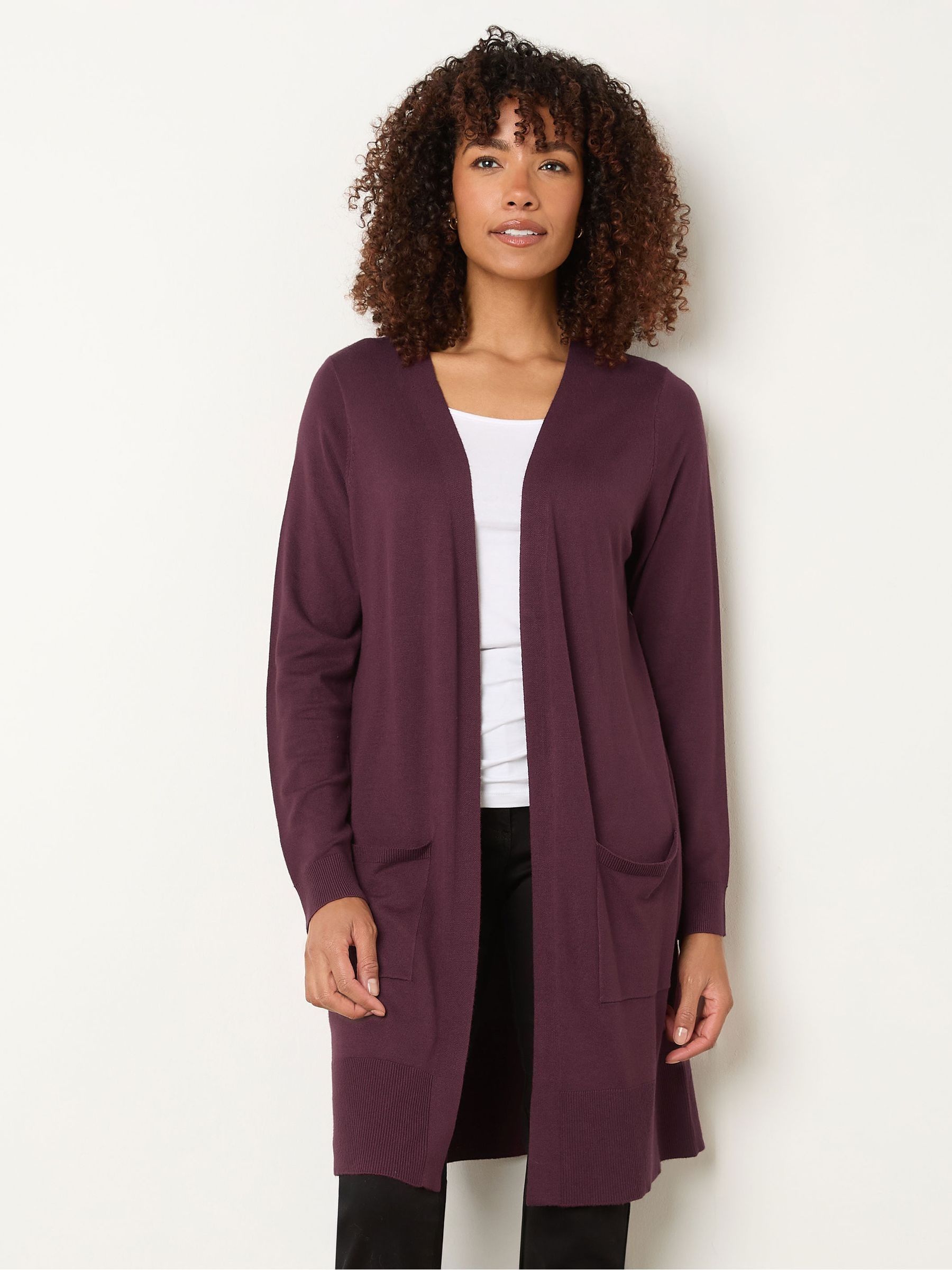 M&Co Women's Purple Longline Cardigan In Size 18-20 - Image 2