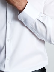 Brook Taverner White Tailored Fit Non-Iron Twill Cotton Shirt - 33.5" Sleeve - Image 5 of 6