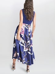 Gina Bacconi Blue Megan Sleeveless Floral High Low Dress - Image 2 of 5